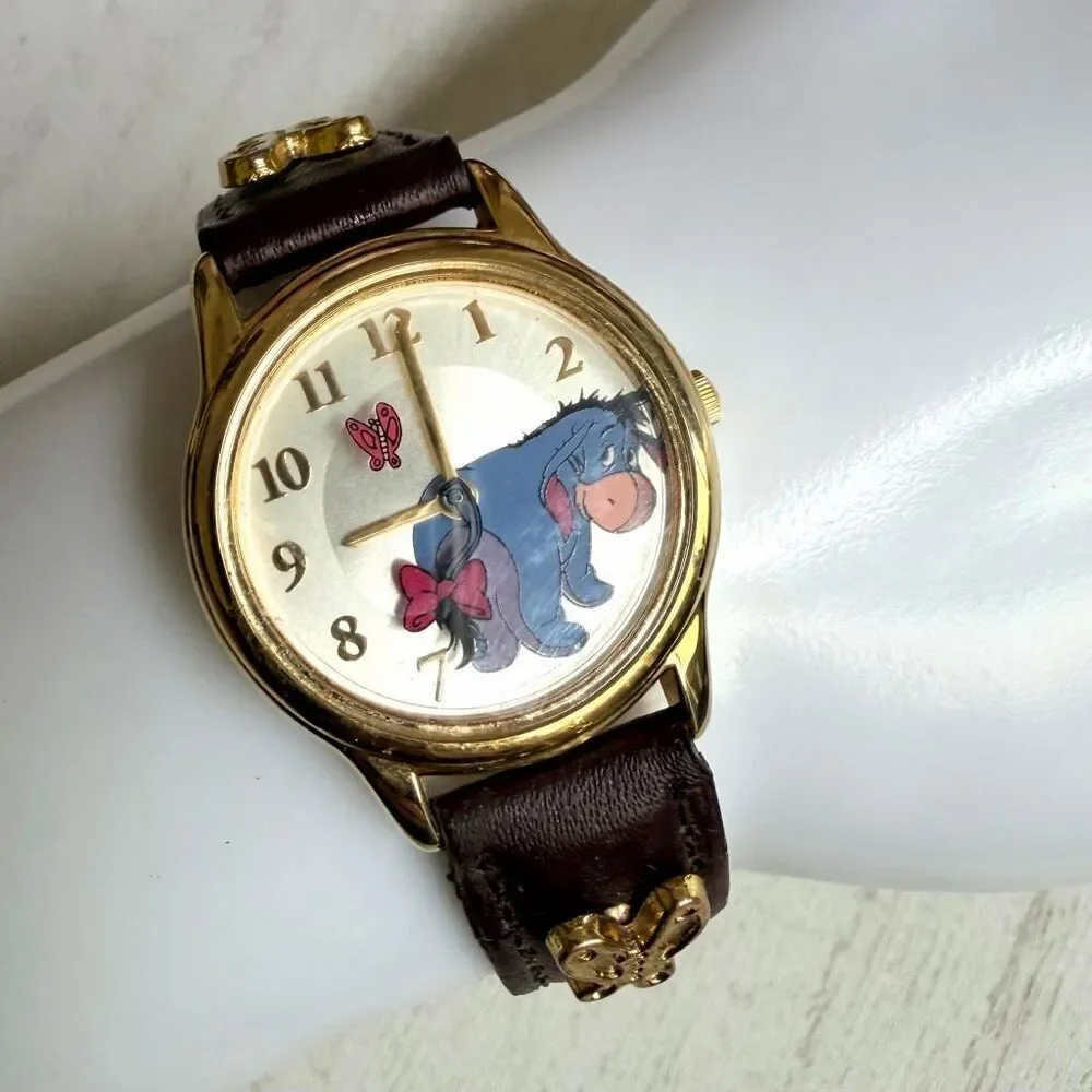 Disney Eeyore Animated Tail Watch Vintage SII Japan Winnie the Pooh Butterfly St